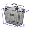 image of Rear Hook-on Wire Basket Pannier dimensions