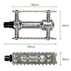 image of Genetic Heritage II Alloy Cage Pedals - dimensions