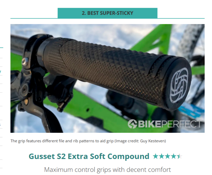 Best in test for Gusset S2 grips